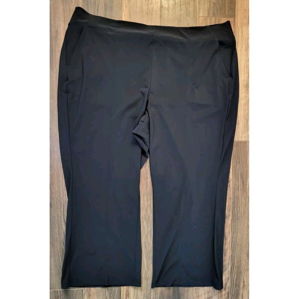 Athleta Black Cosmic Kick Flare Pull On Pants Pockets Size 26